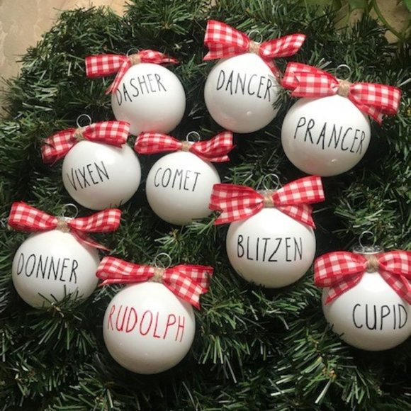 Christmas Holiday Reindeer Ornaments (Set of 9) - Picture 1 of 4